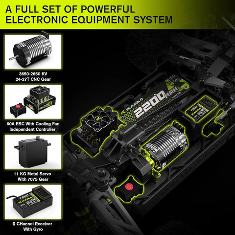 High Speed Brushless One Tenth Scale Monster Truck With 4WD Drive Waterproof Carbon Fiber Body 50 MPH Capable For Off Road Action Electronic Parts