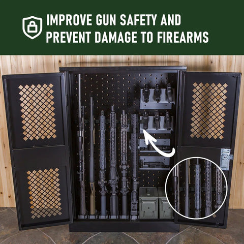 Heavy Duty Rubber Magnetic Gun Rack for Rifles and Shotguns Indoor Gun Safe Organizer in cabinet with rifles, 10.23 x 2.83 x 0.74 in.