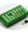 Screw Terminal Block Breakout Module for Arduino Mega 2560 R3 With Power On LED Side Reset Button Soldered And Assembled 3.5mm Pitch Compatible With 26 AWG To 16 AWG Wire, green PCB