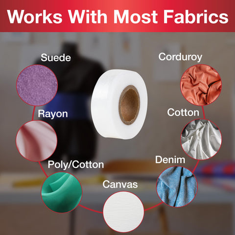 Heavy Duty Iron-On Fusing Web Fabric Adhesive For Quick, Strong Repairs And Fray Prevention - 3/4 Inch By 8 Yards, fabric examples
