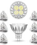 Pack of 6 MR16 LED Bulbs 5W 6000K Daylight For 12V GU5.3 Low Voltage Track And Landscape Lighting Not Dimmable