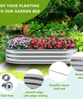 Two Pack Galvanized Oval Raised Garden Beds Metal Outdoor Planter Boxes For Vegetables 6X3X1Ft Each Silver Durable Weatherproof