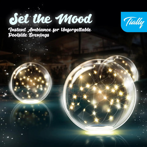 Fairy Floating Pool Lights Solar Powered 14 Inch Inflatable Waterproof LED Glow Balls for pool parties and nighttime swim vibes