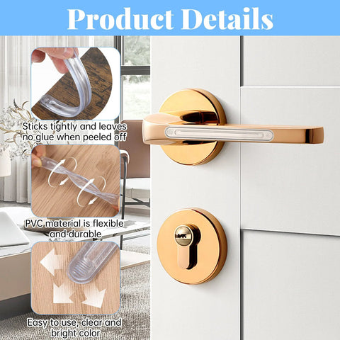 Six Pack Clear Rubber Wall Bumpers Protectors For Furniture Cabinets Self Adhesive Quiet Anti Collision Pads on door handle
