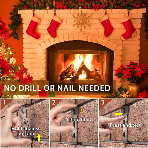 Heavy Duty Brick Hook Clips 4 Pack For Outdoor Hanging On Brick Walls Fits Queen Size Bricks 2.5 To 2.75 Inches No Drill No Nails