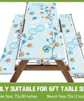 Waterproof Picnic Table Cover With Bench Covers Set Includes 1 Table Cover And 2 Bench Covers Fits 72 Inch Tables And 72 Inch Benches