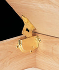 Brass Plated Steel Hinge And Lid Support For Cedar Chests And Tool Boxes Heavy Duty Pair With Screws Included Brass Finish installed in chest