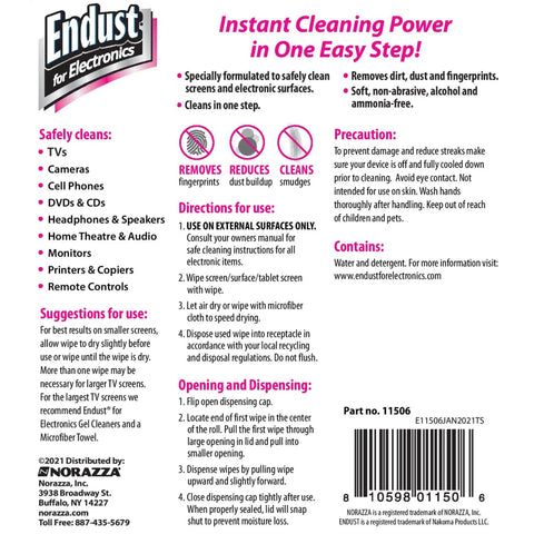 Electronics Screen And Device Cleaning Wipes package with usage instructions and cleaning features