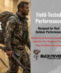 Man in camo gear using Ultimate Hunter Scent Control Spray And Odor Eliminator For Hunting Gear And Clothing One Gallon.