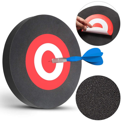 Round EVA Foam Arrow Target For Archery Training with blue arrow, close-up on shock-absorbing texture, portable practice use.
