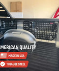 Passenger Side Rear Bedside MOLLE Panel Rack System for 2019 and Up Ram 1500 Trucks Easy Mount Truck Bed Organizer installed