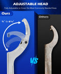 All-In-One Adjustable Pin Spanner Wrench Set With Changeable Heads For Pipes, Heating, Cars And Suspension, side view showing adjustable head.