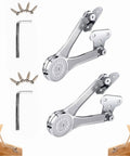 Heavy Duty Soft Close Chest Hinges For Toy Boxes And Wooden Chests, Adjustable Lid Support shown with installation view, zinc alloy, 2 pack