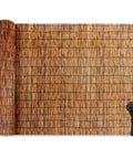 Privacy Bamboo Fence Roll For Outdoor Spaces Coffee Color 2.6x6.6ft with Cable Zip Ties for Outdoor Use