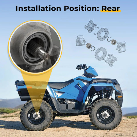 Top Shelf Heavy Duty Rear Wheel Bearing Seal Kit For Polaris Ranger Sportsman Ace Rzr Models 3514917 3515087 7710440 showing rear installation position.