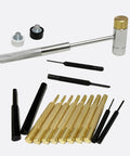 Pro Grade Interchangeable Punch Set With Four Head Hammer For Gunsmithing And Maintenance Includes Brass Steel And Nylon Punches