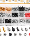 Badass 502Pcs Computer Screw Assortment Kit Featuring Rock Solid Motherboard Standoffs And Laptop Hardware For PC Case Fan ATX Chassis with assorted screws and standoffs.