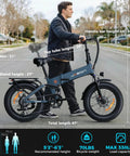 Man standing next to Beast 1400W Peak Electric Bike For Adults With Full Suspension 30 MPH Top Speed 48V 13Ah Removable Battery