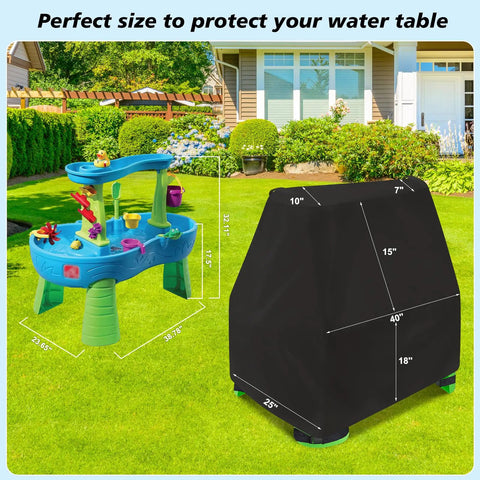 Heavy Duty Kids Water Table Cover With 600D Oxford Fabric, Waterproof Dust Proof And Anti UV, Fits Most 41 X 25 X 33 Inches