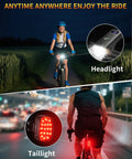 Bright USB C Rechargeable Bike Light Set For Night Riding With Front Headlight And Rear Taillight 4 And 5 Modes