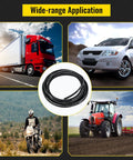 Coiled 50-ft rubber hydraulic hose with 1/2 in ID and dual steel wire braid, rated to 5000 psi