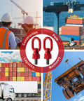 4 Pack M16 31.8 G80 Swivel Eye Bolt Hoist Ring With 360 Degree Rotation 1.5 Ton To 2.5 Ton Capacity 1080 MPa Tensile Strength Red Lifting Ring Set For Crane Machinery Parts with construction and port background.