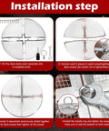 Installation of 24 Inch Fire Pit Screen Cover With Handle And Poker, Stainless Steel Outdoor Round Mesh Lid Heavy Duty Replacement For Backyard Beach RV Camping Keeps Sparks In The Pit.