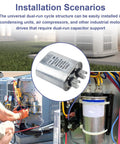 Installation of 7.5uF 450VAC Dual Run Ellipse Start Capacitor For RV Campers And AC Fans 60Hz 10,000 AFC Plug And Play