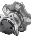 Close-up of 2Pc Rear Wheel Bearing And Hubs Assembly For Nissan Sentra 2013-2019, 5 Lug, Rear Position, FWD, 4-Bolt Square Flange, Non-ABS
