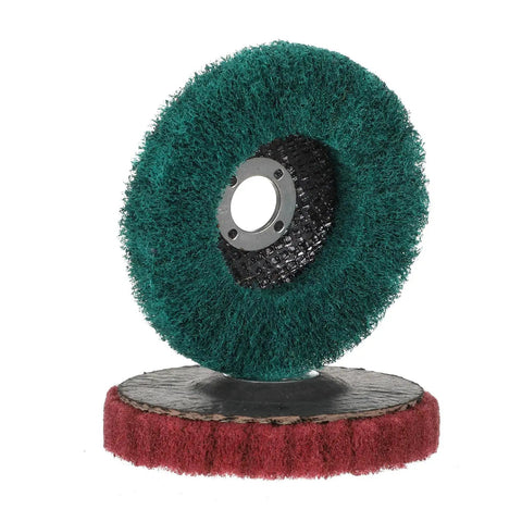 20 Pack Nylon Fiber Flap Discs For Your 4 Inch Angle Grinder, 180 And 320 Grit, shown in standing and flat position.