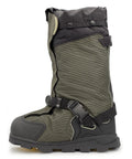 Rugged 840 Denier Waterproof Winter Boots With Heavy Foam Insulation And 32 Replaceable Ice Cleats For Kickass Traction On Frozen Trails Built Different To Slay Deep Snow Adventures XL Size side view with strap and textured upper.