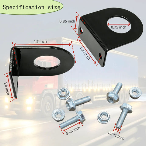 Heavy Duty Marker Light Bracket Three Quarter Inch Round L Mount Fits RV Trailer Truck Exterior Marker Lights Weatherproof