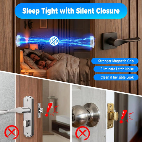 4 Pair Whole House Magnetic Cabinet Door Catch Latches No Drill Adhesive Rust Proof Stainless Steel Silent Closure