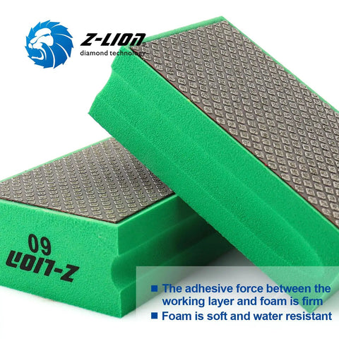 Diamond Hand Polishing Pads Foam Backed Set With Grits 60 120 200 400 For Granite Marble Stone Glass Ceramic Soft Foam