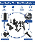 High quality alloy steel All In One 1500-Piece M2 To M5 Screws Assortment Kit with hex flat head cap bolts, nuts, and washers.