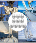 Wire rope clips, stainless steel M4 U-bolt cable clamps for boating; 12-pack.