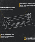 Three Sided Benchstone Knife Sharpener With Diamond And Ceramic Abrasives, Adjustable 20 Or 25 Degree Guides shown in diagram