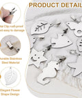 Stainless Steel Tablecloth Weights With Clips, Star Shaped Pendant 4 Pack, 2.83 x 2.48 Inch, 3.94 Inch Overall, Silver