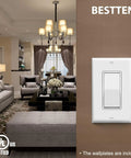 30 Pack Single Pole Decorator Light Switch Kit With Wall Plate Rocker Paddle On Off Interrupter 15A 120 277V UL Listed