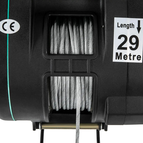 Heavy Duty Electric Hoist With 1102 Lb Capacity And Wired Remote Control Lift For Garage Shop Or Factory Jobs Featuring Fast 1800W Copper Motor with 29 meter steel cable.
