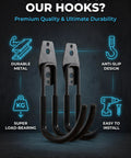 Built Like A Tank 2 Pack EV Charger Holder Wall Mount, Heavy Duty Steel Cable Organizer J Hook with anti-slip design.