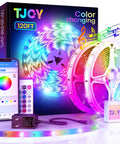 120ft Bluetooth LED Strip Lights With 5050 RGB Color Changing LEDs Music Sync Remote And App Control packaging and components