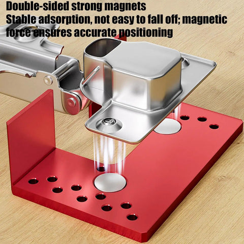 Magnetic Aluminum Cabinet Hinge Repair Plate Kit With Precise Drill Depth For Accurate Door Fix Lightweight DIY Bracket close-up