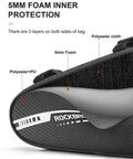 Cross-section view of Durable Bike Triangle Bag Frame Pouch For MTB And Road Bikes showing layers: poly/PU, foam, polyester.