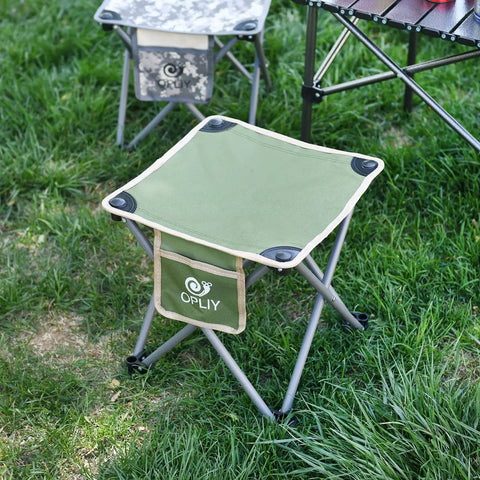 Ultralight Portable Folding Camping Stool With Carry Bag, Compact Camp Chair For Camping, Fishing, Hiking, Beach Trips, Green