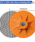4 Inch Diamond Polishing Pads For Angle Grinder 3 Pack Wet And Dry Stone And Concrete Polishing Discs Back and front view