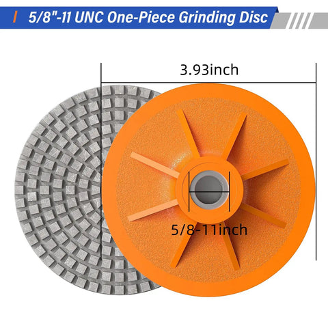 4 Inch Diamond Polishing Pads For Angle Grinder 3 Pack Wet And Dry Stone And Concrete Polishing Discs Back and front view