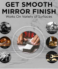 Prime Time White Diamond Polishing Paste For Kicking Out Stubborn Scratches And Leaving A Tight Mirror Shine On Silver Gold Brass Copper And Aluminum 1 Ounce Bench Stropping Compound For Makers, hands using stropping puck on metal.