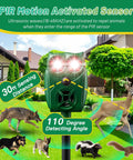 Solar Powered Ultrasonic Animal Repellent With Motion Sensor And LED Flashing Lights For Outdoor Yards Waterproof Device To Repel Deer Coyotes Raccoons And Cats in garden
