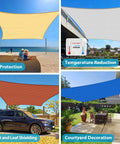 Sand Shade Sail 16x20 Foot Curved Edge Outdoor Canopy Breathable 95 Percent UV Block Shade Cloth for patio, garden, backyard
